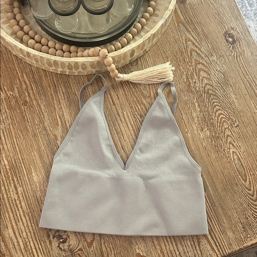 Gray V-Neck Bralette